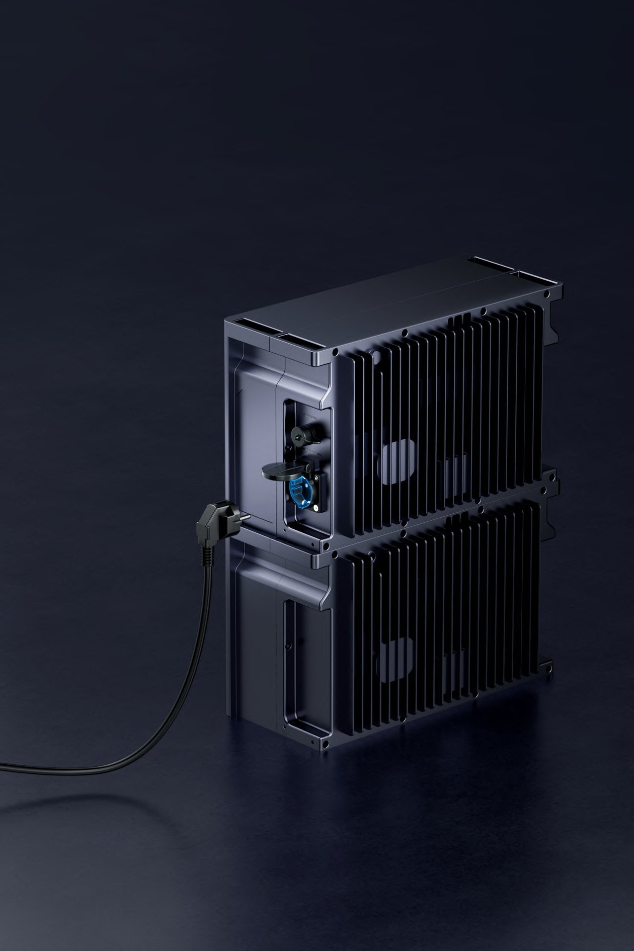 Modulaire Indevolt thuisbatterij met donkere behuizing